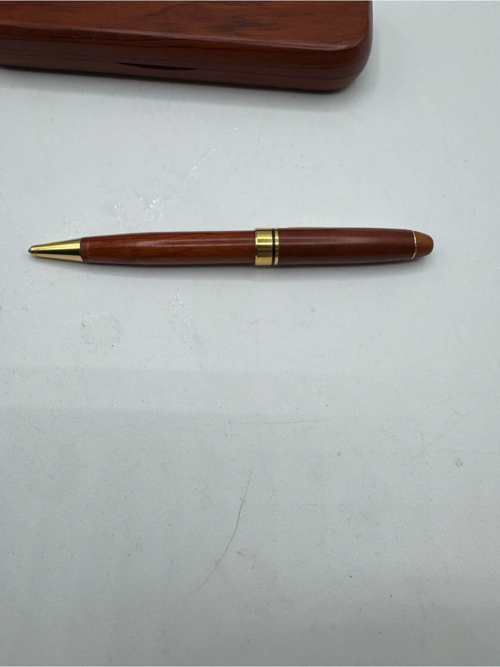 Vintage Wood Pen with Matching Case / Business Card Holder